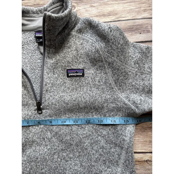 Patagonia Youth 10 Medium Heather Gray Sweater 1/4 Zip Fleece Jacket Sleeve Zip - Picture 5 of 8